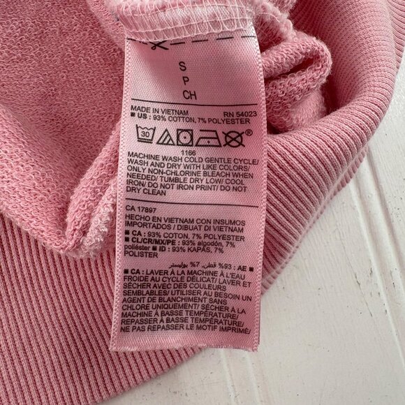 Old Navy Womens Pink Short Sleeve Sweatshirt With Tropical Print - Picture 3 of 5